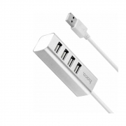 USB-концентратор, разветвитель HOCO HB1 4USB Line machine silver