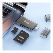 Переходник/Адаптер/Картридер HOCO HB39 2 в 1 USB (m) / Type-C (m) - TF/SD, серый металл