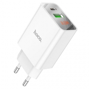Hoco C100A PD20W+QC3.0 charger with digital display white		