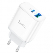 Hoco C105A Stage dual port PD20W+QC3.0 Charger White		