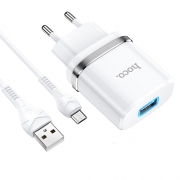 HOCO  N1 Ardent single port charger set(for Micro)(EU) white	