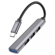 Hoco HB26 4 in 1 adapter(Type-C to USB3.0+USB2.0*3) gray
