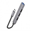 Хаб, разветвитель Hoco HB26 4 in 1 adapter(Type-C to USB3.0+USB2.0*3) gray