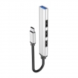 Хаб, разветвитель Hoco HB26 4 in 1 adapter(Type-C to USB3.0+USB2.0*3) gray