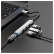 Хаб, разветвитель Hoco HB26 4 in 1 adapter(Type-C to USB3.0+USB2.0*3) gray