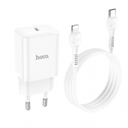 Hoco N27 Innovative single port PD20W charger set (C to ip)(EU) white 