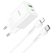 HOCO N28 Founder PD20W+QC3.0 Charger set (C to ip)(EU) white
