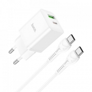 HOCO N28 Founder PD20W+QC3.0 Charger set (Type-c to type-c)(EU) White