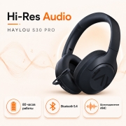 Наушники беспроводные HAYLOU S30 PRO с шумоподавлением ANC, Bluetooth 5.4, съемным микрофоном, черные