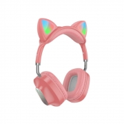  Наушники беспроводные с ушками Hoco ESD13 Scill cat ear розовый
