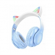 Наушники беспроводные с ушками Hoco W42 Cat ears BT blue 