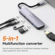 Hoco HB27 Type-c multi-function converter(HDTV+USB3.0+USB2.0*2+PD) metal gray