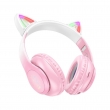 Наушники беспроводные с ушками Hoco W42 Cat ears BT pink