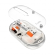 Мышь беспроводная Hoco GM35 двухрежимная 2.4G Bluetooth+USB прозрачная серая бесшумная