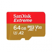 Карта памяти SanDisk Extreme microSDXC Class 10 UHS Class 3 V30 A2 160MB/s 64GB + SD adapter