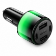 Автомобильное зарядное устройство 24W HOCO Z69 Vivido, 2 USB-C + 2 USB-A, RGB-подсветка
