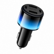 Автомобильное зарядное устройство 24W HOCO Z69 Vivido, 2 USB-C + 2 USB-A, RGB-подсветка