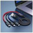 Кабель HOCO X76 3-in-1 Super charging (iP+Type-C+Micro) black/red/blue
