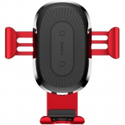 Автомобильный держатель с беспроводной зарядкой Baseus Wireless Charger Gravity Car Mount (Air Outlet Version) red