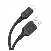 Hoco X90 Cool silicone  charging data cable for ip Black	