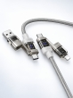 Кабель для зарядки 4 в 1 Hoco U151 Goldsmith USB-A/Type-C - Lightning/Type-C серый