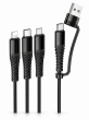 Кабель для зарядки 3 в 1 Hoco X123 Victory USB-A/Type-C - Lightning, Type-C, Micro-USB, 3 А