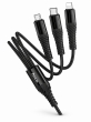 Кабель для зарядки 3 в 1 Hoco X123 Victory USB-A/Type-C - Lightning, Type-C, Micro-USB, 3 А
