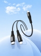 Кабель для зарядки 2 в 1 Hoco X123 Victory Type-C - Lightning/Type-C, 1 м, 3 А