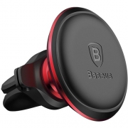 Автомобильный магнитный держатель Baseus Magnetic Air Vent Car Mount Holder with cable clip red